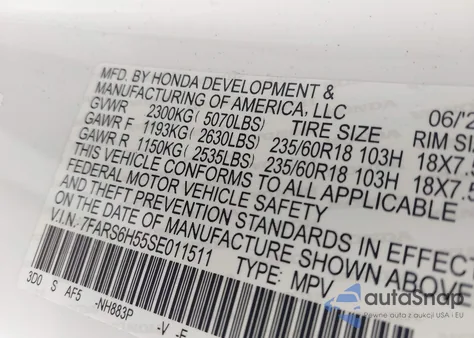 2025 Honda Cr-V Hybrid Sport from USA, damaged, VIN 7FARS6H55SE011511